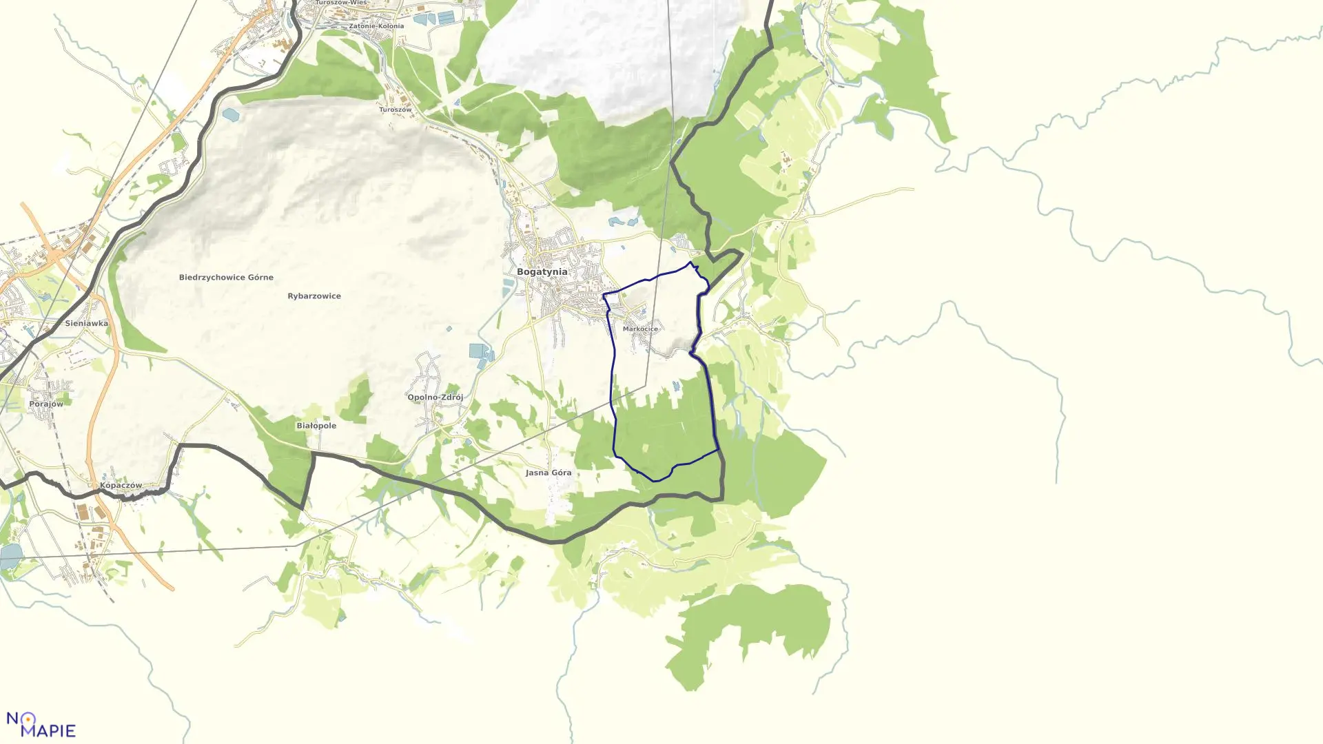 Mapa obrębu Bogatynia I w gminie Bogatynia