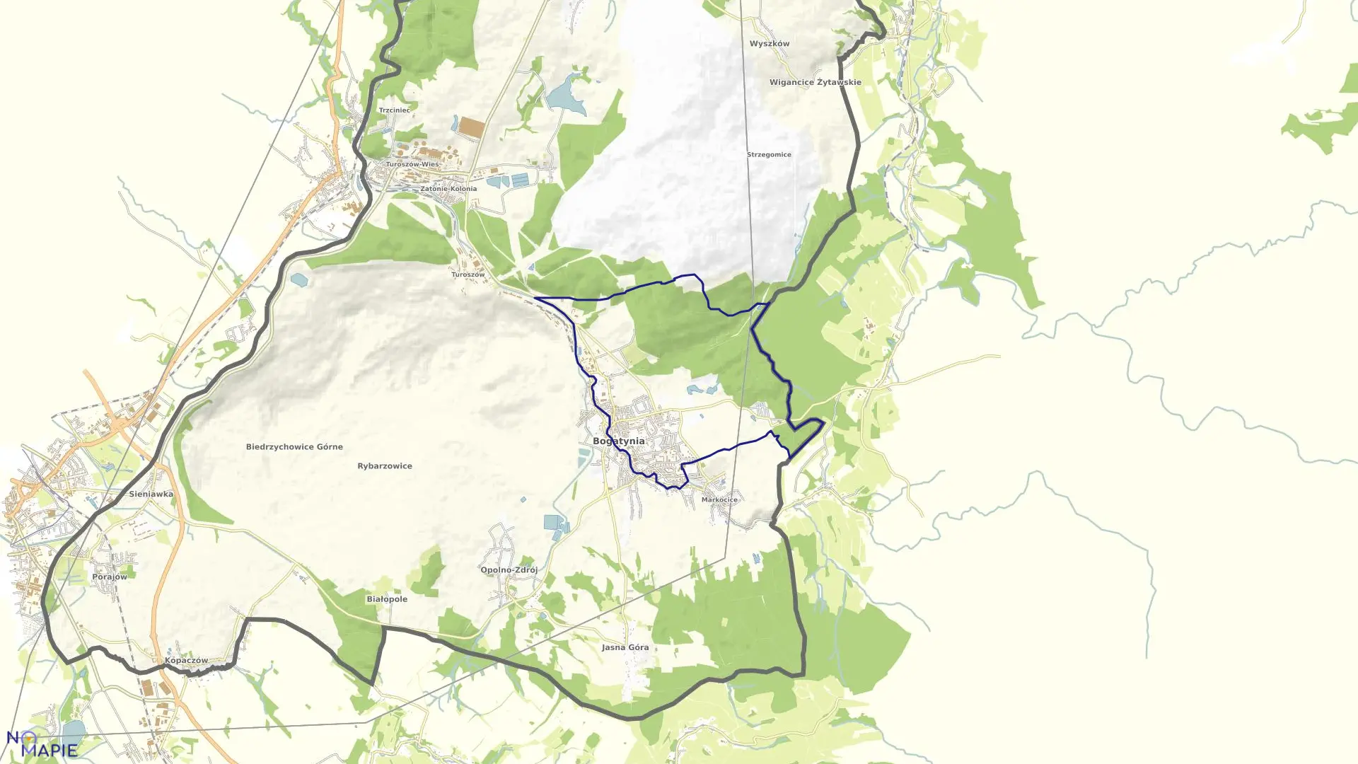 Mapa obrębu Bogatynia II w gminie Bogatynia