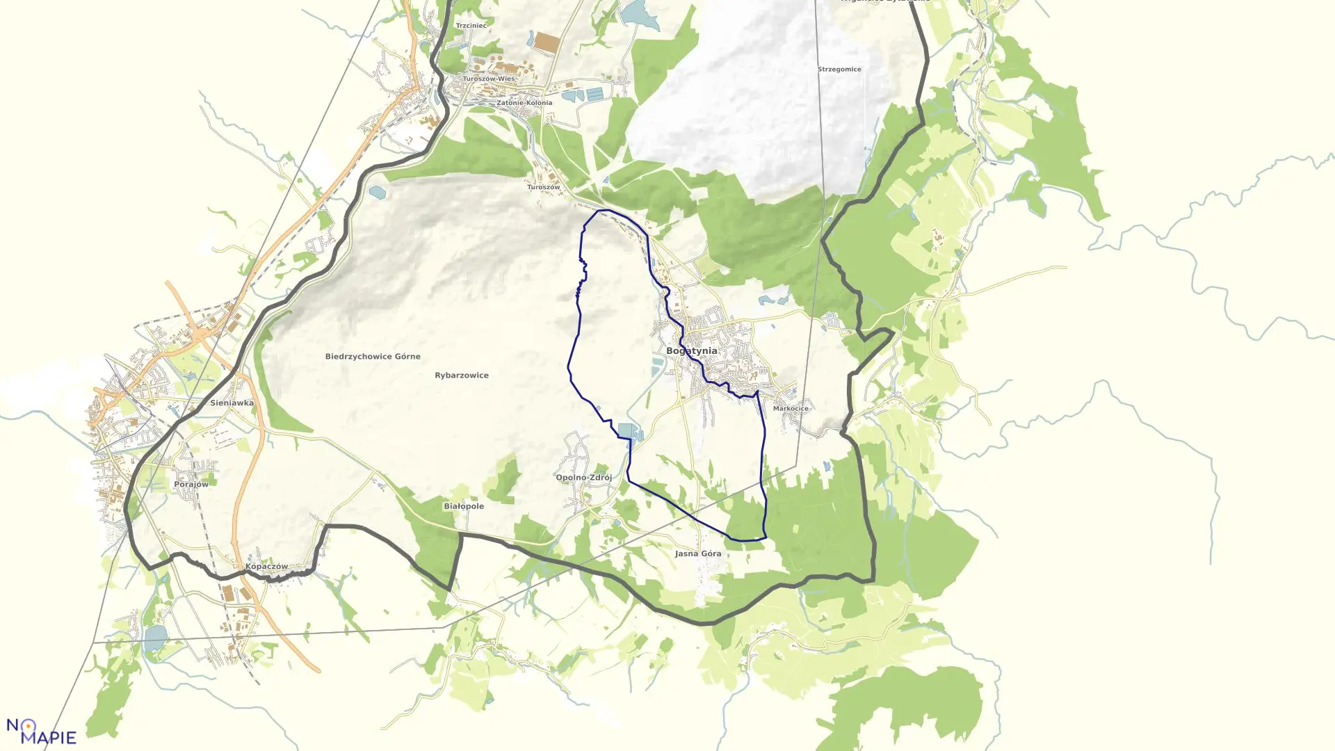 Mapa obrębu Bogatynia III w gminie Bogatynia