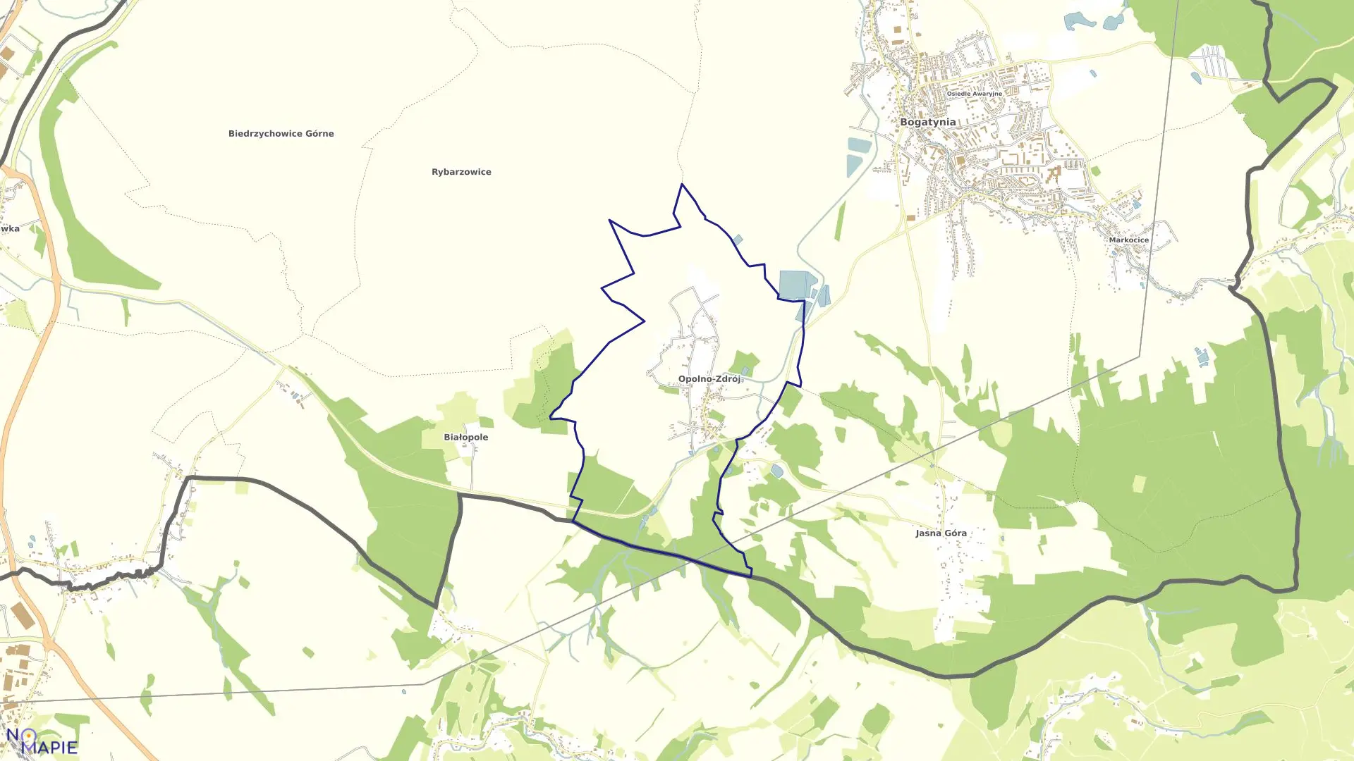 Mapa obrębu OPOLNO ZDRÓJ w gminie Bogatynia