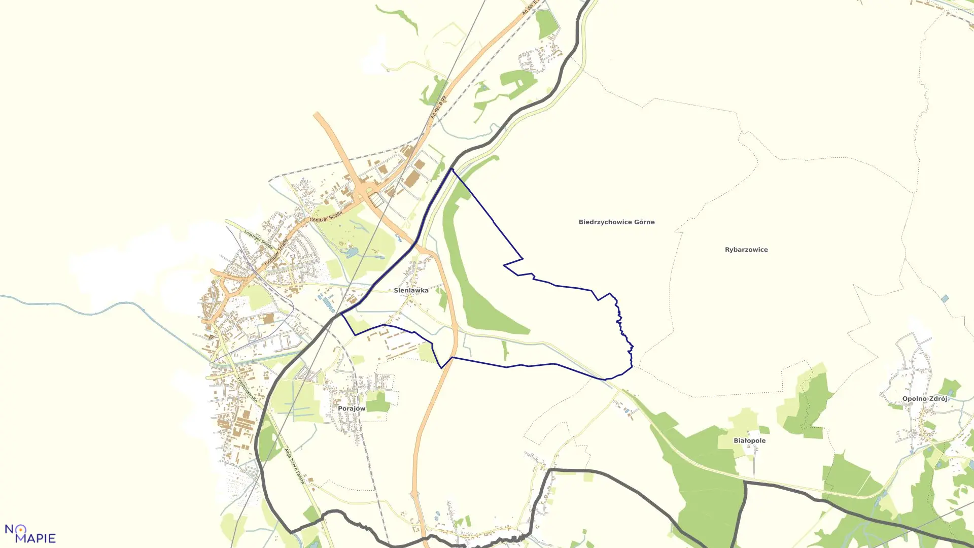 Mapa obrębu SIENIAWKA w gminie Bogatynia